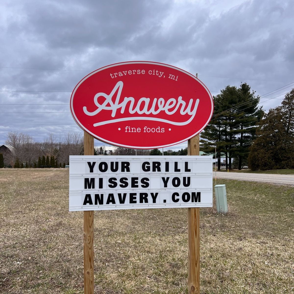 Anavery Fine Foods road sign