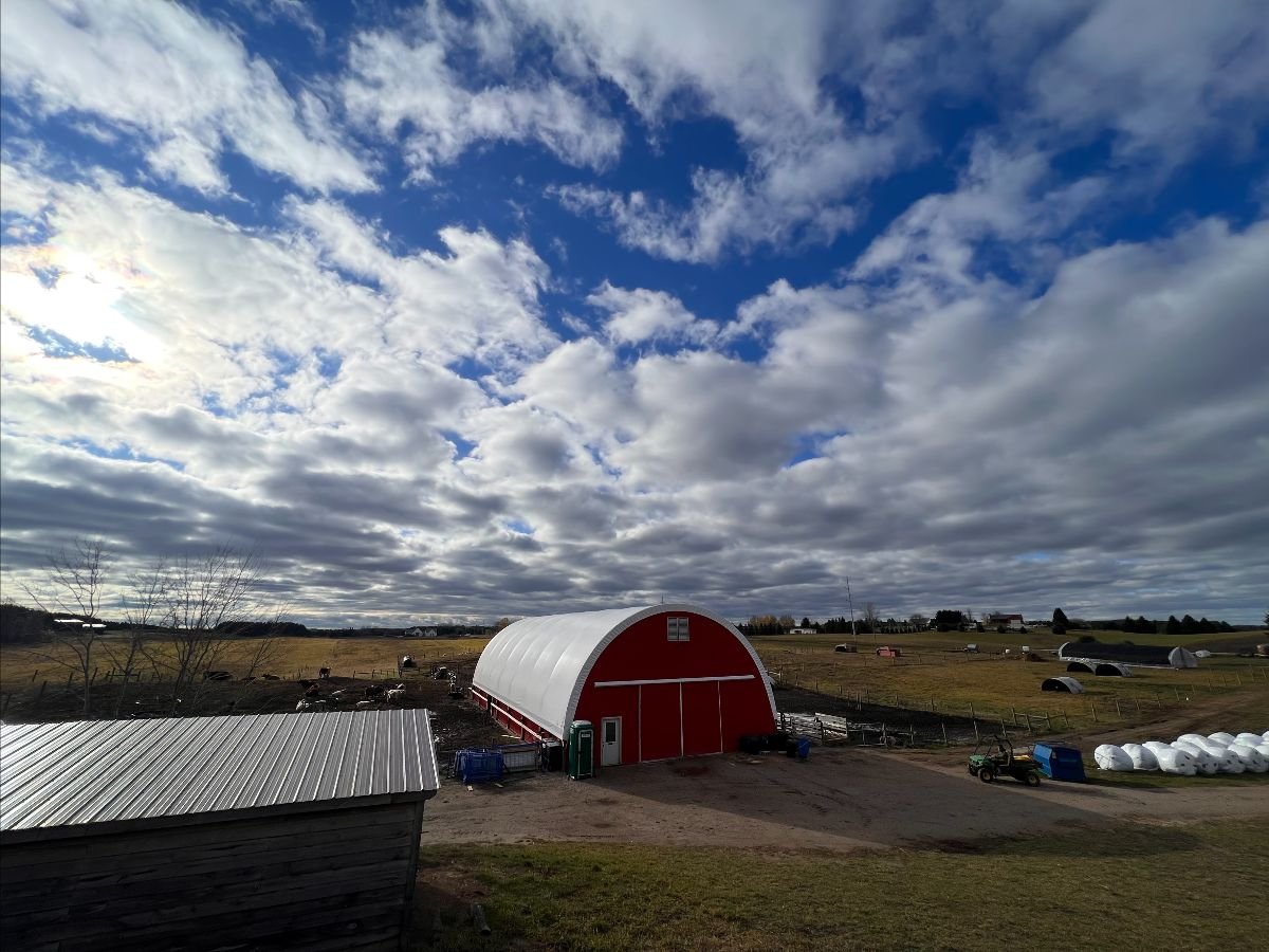 Anavery Fine Foods blue sky and barns
