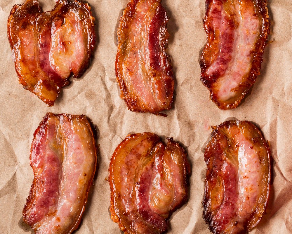 cooked premium bacon