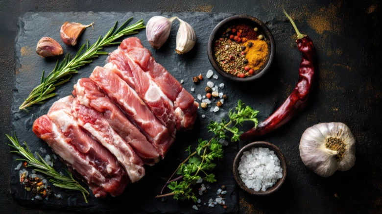 raw pork baby back ribs