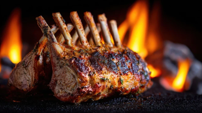 rack of lamb - cooked